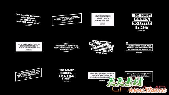 FCPX插件-文字语句引用文字标题字幕动画 Modern Quotes-天天素材网