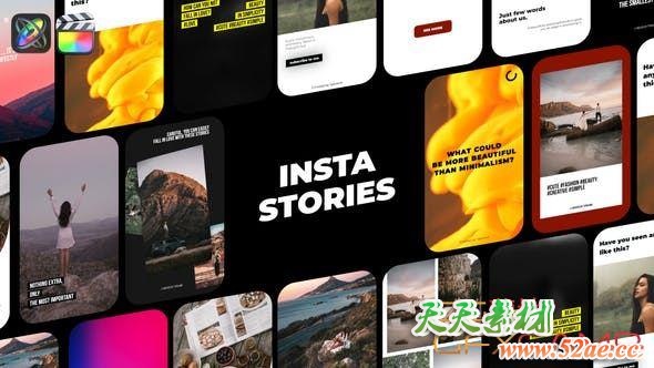 FCPX插件-INS竖屏视频包装动画 Instagram Stories-天天素材网
