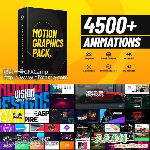 AE脚本-4500+文字标题排版信息数据字幕图标背景转场竖屏社交网络包装动画元素包V5 破解版-天天素材网