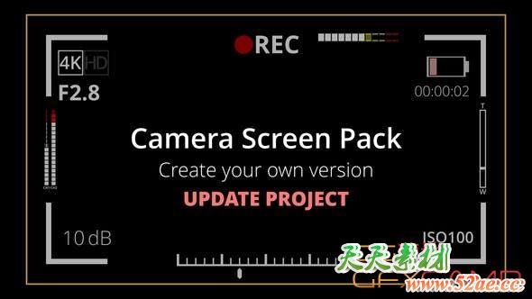 达芬奇预设-摄像机拍摄界面UI动画 Camera Screen Pack-天天素材网