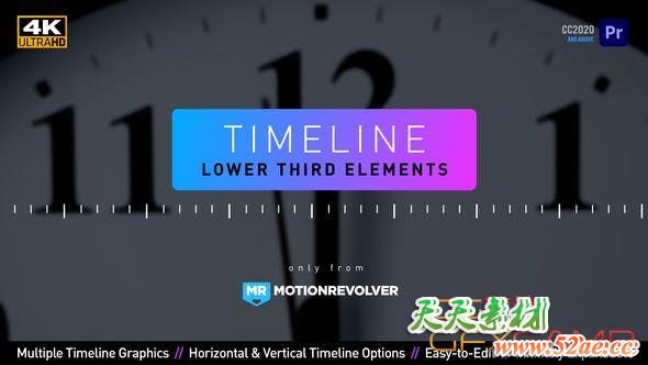 PR预设-时间线字幕条动画 Timeline Lower Third Elements-天天素材网