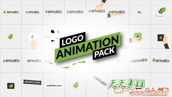 AE模板+PR预设-32组扁平化简洁Logo动画 Logo Animation Pack-天天素材网