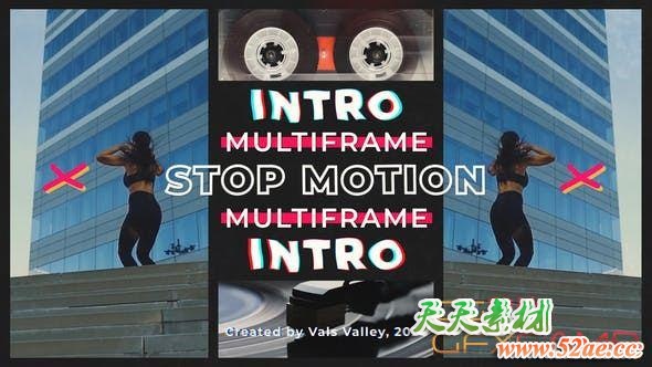 PR模板-创意分屏排版视频包装片头 Stop Motion Multiframe Intro-天天素材网