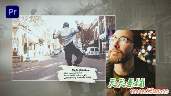 PR预设-唯美回忆照片相册开场 Photo Slideshow – Memories Slides-天天素材网