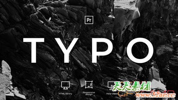 PR预设-25组文字标题字幕排版动画 Typography-天天素材网