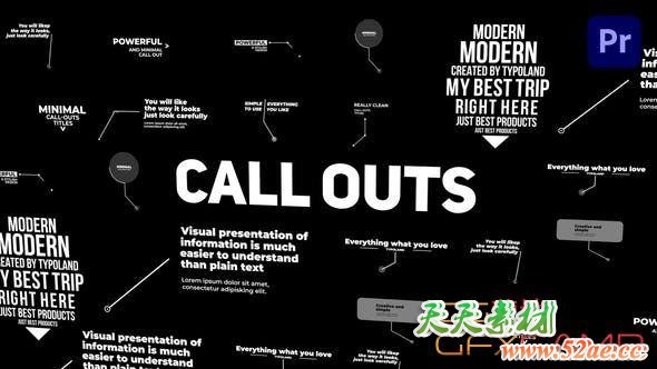 PR预设-12组呼叫指示线动画 Corporate Call Outs-天天素材网