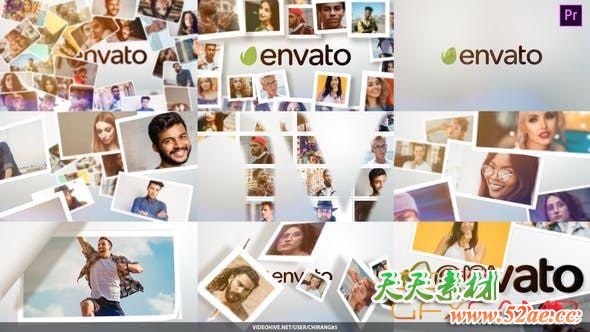 PR预设-9组图片视频照片墙Logo动画 Photo Logo Reveal Pack-天天素材网