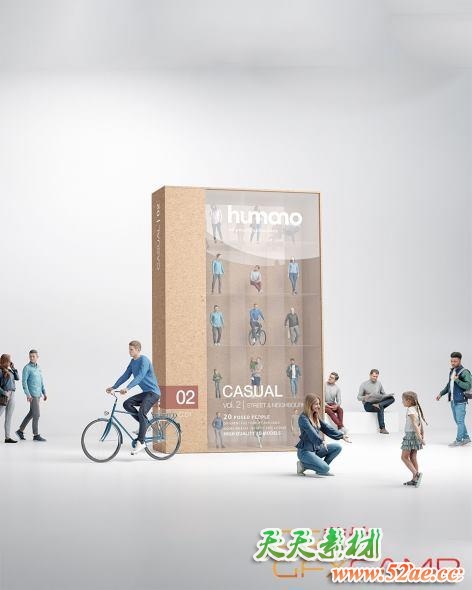 Blender日常人物3D模型 Humano Vol. 02 Casual-天天素材网