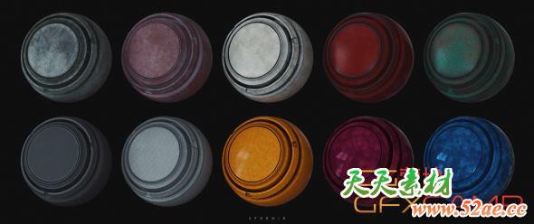 10组Substance材质预设 Artstation – High Quality Smart Material Pack 02-天天素材网