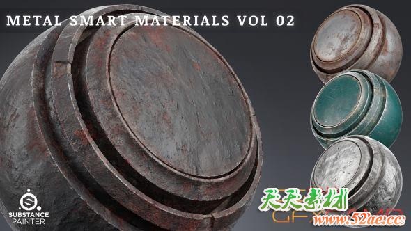 25组Sustance钢铁材质预设 Artstation – Metal Smart Materials vol.02-天天素材网