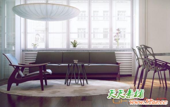 椅子沙发3D模型 Evermotion – Archmodels Vol.125 (3DS MAX格式)-天天素材网