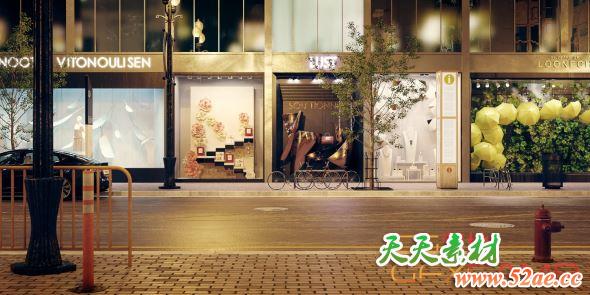 街道商店橱窗展示3D模型 Evermotion – Archmodels Vol.239 (3DS MAX格式)-天天素材网