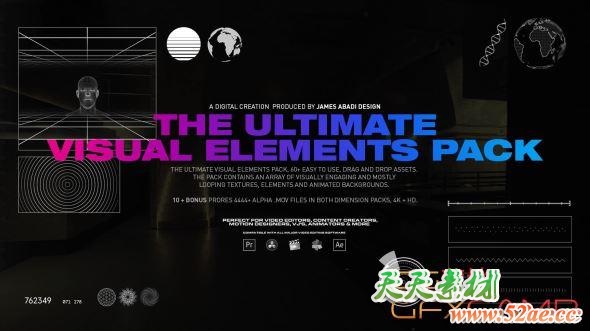 创意视觉元素动画视频素材 James Abadi Design – The Ultimate Visual Elements Pack – 4K-天天素材网