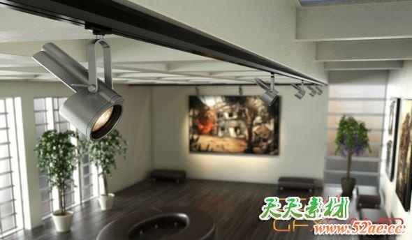 轨道射灯LED照明灯3D模型 Evermotion – Archmodels Vol. 140 (3DS MAX格式)-天天素材网