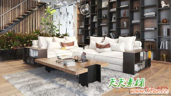 沙发3D模型 Evermotion – Archmodels Vol.257 (3DS MAX格式)-天天素材网