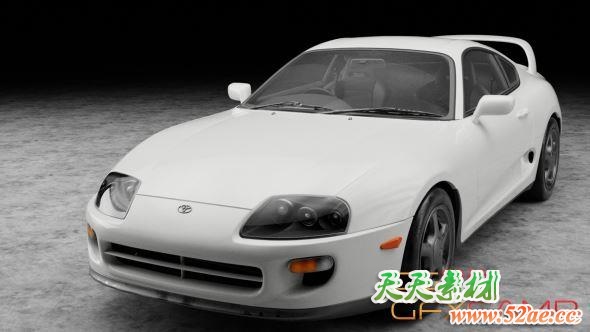 丰田汽车3D模型 Artstation – Toyota Supra 1998 Model (FBX+OBJ格式)-天天素材网