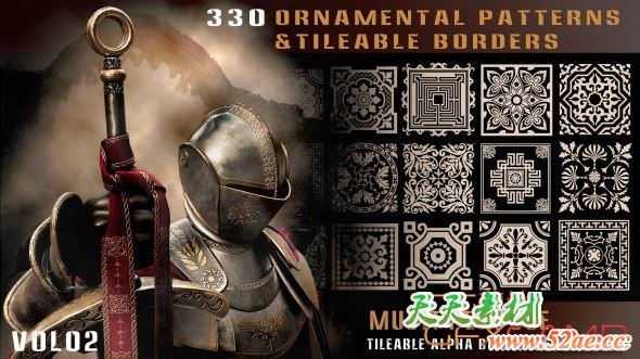 3200张装饰图案图片素材包 Artstation – 3200+ Ornamental Pattern Pack-天天素材网