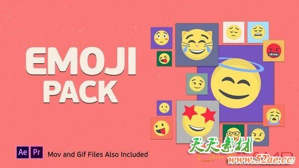 AE??????+PR??????+??????????????????-???????????????????????? Emoji Pack-天天素材网