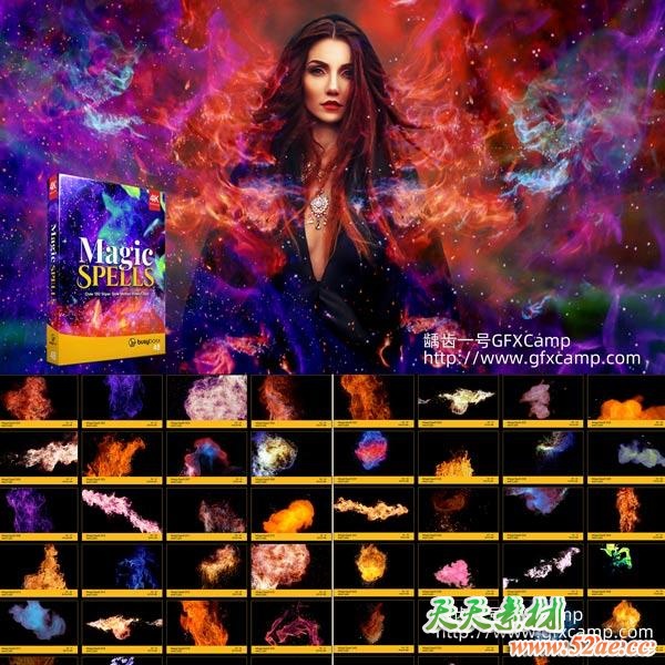 153组慢动作魔法火焰4K特效合成视频素材 含透明通道文件-天天素材网