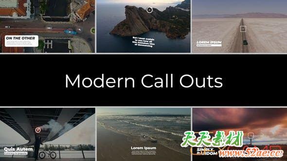 AE模板+PR预设-呼叫指示线文字标题动画 Modern Call Outs-天天素材网