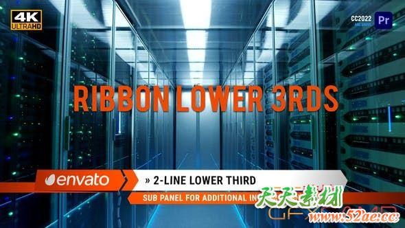 PR预设-条幅人名字幕条动画 Ribbon Lower 3rds-天天素材网