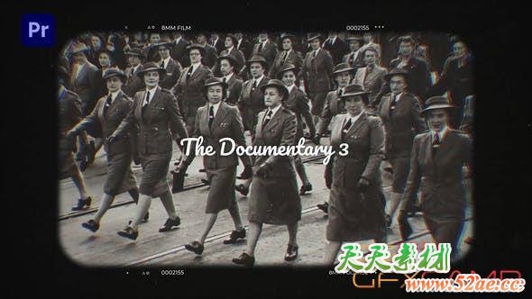PR预设-历史照片复古相册放映包装记录片头 The Documentary 3-天天素材网