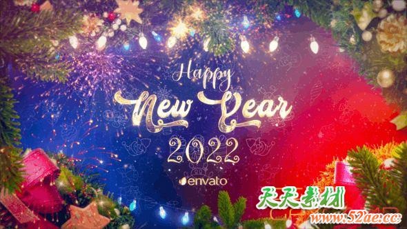 PR预设-快乐圣诞节文字片头开场 New Year Wishes-天天素材网