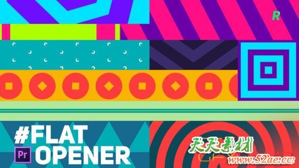 PR预设-扁平化MG图形动画片头 Flat Opener for Premiere Pro-天天素材网