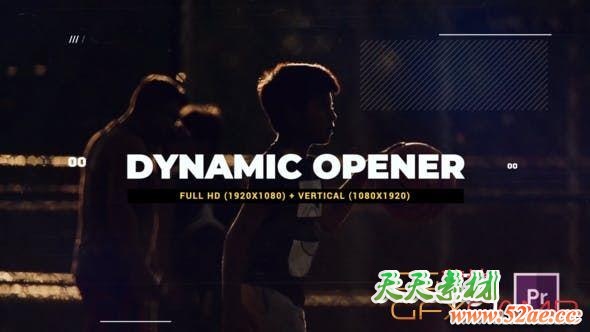 PR模板-动感信号损坏视频包装片头 Glitch Opener-天天素材网