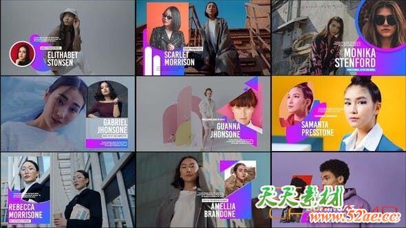 PR模板-图片人物介绍人名字幕条动画 Big Image Lower Thirds V2-天天素材网