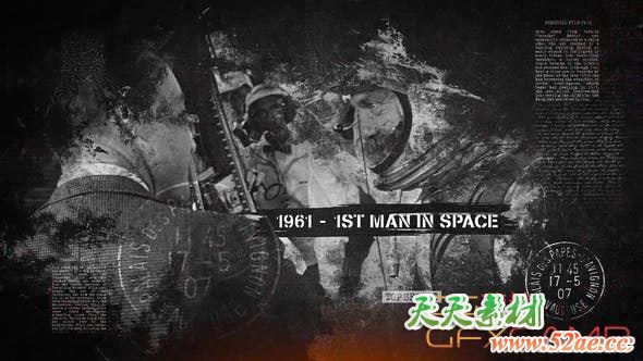 AE模板+PR预设-历史图片展示时间线片头 History Timeline-天天素材网