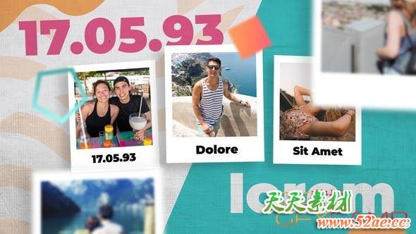 AE模板+PR预设-日常小清新照片相册展示片头 Photo Slideshow-天天素材网