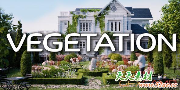 Blender花园植物树木预设库 Vegetation Pro V2 – Tree And Plant Animation Library Addon-天天素材网