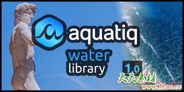 Blender水流特效预设插件 Water Library Aquatiq 1.0.0 – Water Addon Water+Fountains-天天素材网