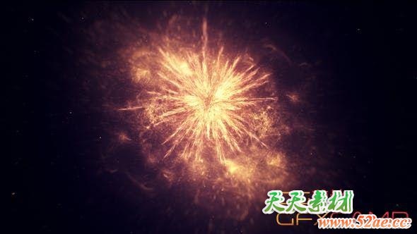 AE模板-粒子爆炸Logo动画 Gold Particle Explosion Logo-天天素材网