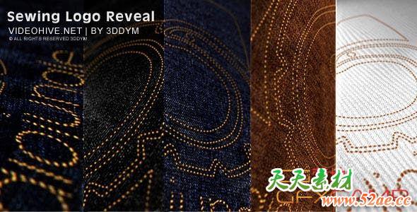 AE模板-牛仔缝线Logo动画 Sewing Logo Reveal-天天素材网