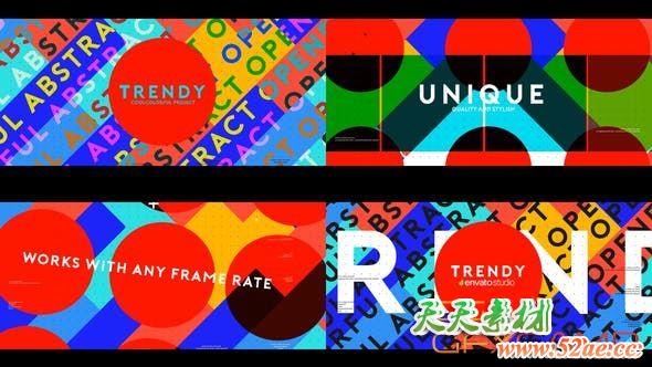 AE模板-时尚创意文字排版片头 Trendy Typo Opener-天天素材网