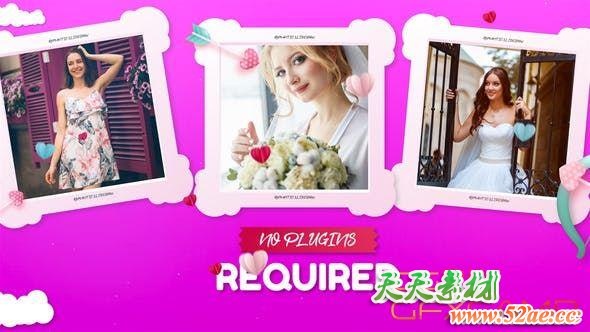 AE模板-爱情浪漫照片相册片头 Romantic Slideshow-天天素材网