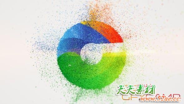 AE模板-粒子汇聚Logo动画 2in1 3D Particle Logo-天天素材网