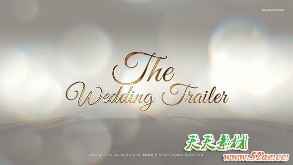 AE模板-优雅婚礼文字标题视频包装片头 Wedding Trailer-天天素材网