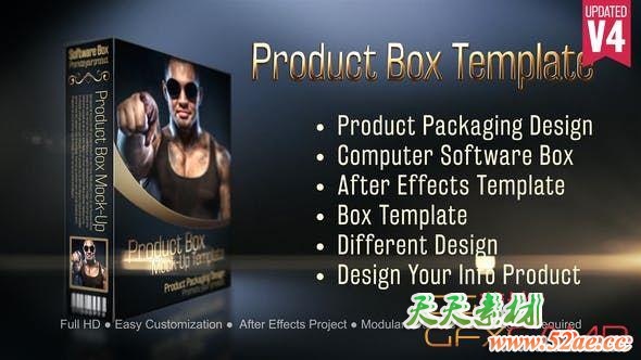 AE模板-产品包装盒展示动画 Box Mock-Up-天天素材网