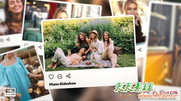 AE模板-社交风格照片相册展示片头 Photo Slideshow-天天素材网
