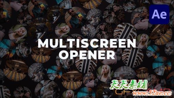 AE模板-创意文字图片视频排版展示片头 Creative Multi Screen Opener-天天素材网