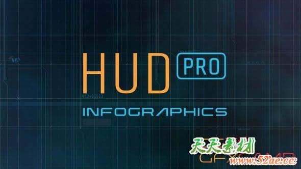 AE模板-科技感HUD元素动画 HUD Pro Infographics-天天素材网