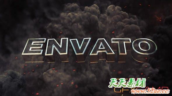 AE模板-火焰爆炸三维Logo动画 Powerful Explosion 3D Logo-天天素材网