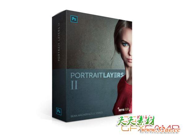 PS人像修图合成PSD文件素材 LensLab – Portrait Layers II-天天素材网