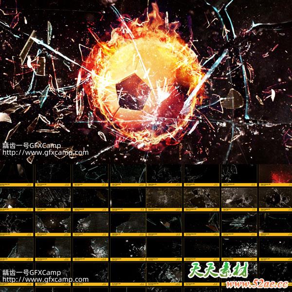 184组玻璃破碎慢动作特效合成4K视频素材-天天素材网