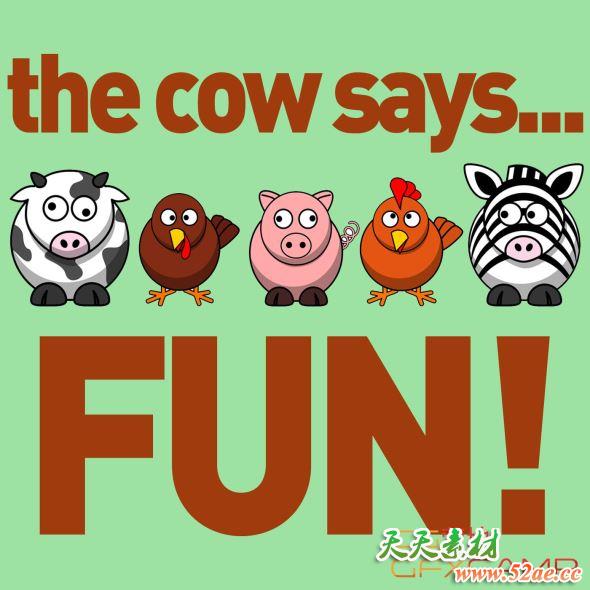 家畜野生动物音效 Sound Effects – Celebration Sounds – The Cow Says Fun-天天素材网