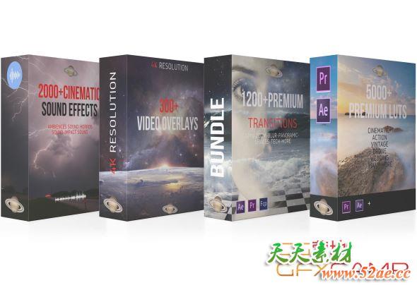视频素材+PR转场+音效+调色LUTS预设 UniverseVideo COMPLETE BUNDLE – 8500+ TOOLS FOR FILMMAKERS-天天素材网