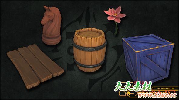 Substance木头材质预设 ArtStation – Stylized Wood – Smart Materials-天天素材网